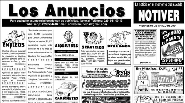 ...LOS ANUNCIOS, AVISOS Y DEMÁS! - VIERNES, 1 DE MARZO 2024