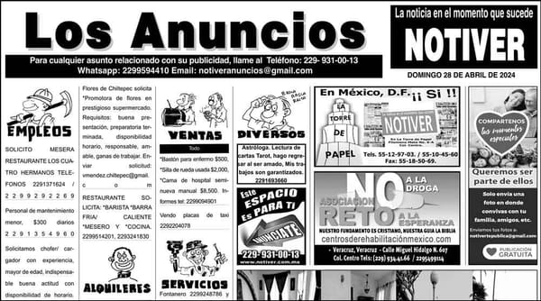 ...LOS ANUNCIOS, AVISOS Y DEMÁS! - DOMINGO, 28 DE ABRIL 2024