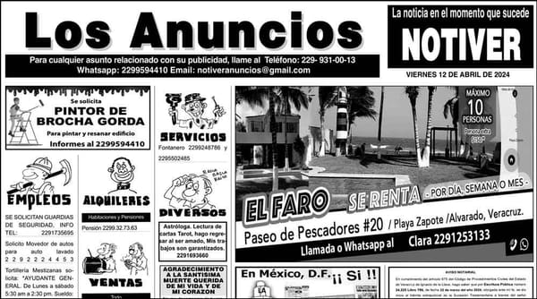 ...LOS ANUNCIOS, AVISOS Y DEMÁS! - VIERNES, 12 DE ABRIL 2024
