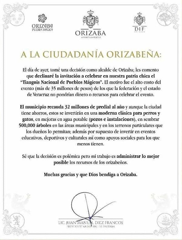 ¡ORIZABA LE HACE FUCHI AL TIANGUIS DE PUEBLOS MÁGICOS! - POR CAREROS