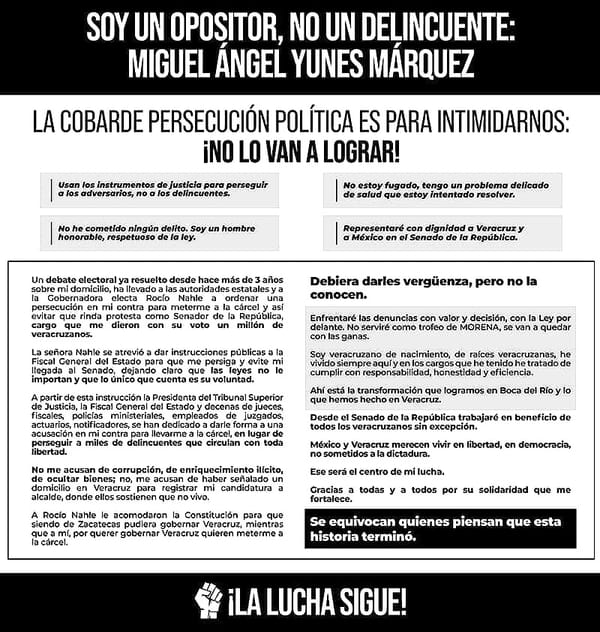 ¡HABLA CHIKY-YUNES! - *“Un debate electoral ya resuelto desde hace más de 3 años...”