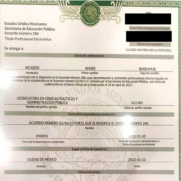 ¡AHUED RECIÉN SE TITULÓ! - *Futuro secretario de Gobierno obtuvo licenciatura en Ciencias Políticas y Administración Pública