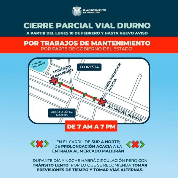 ¡CIERRAN VIALIDADES POR OBRAS!