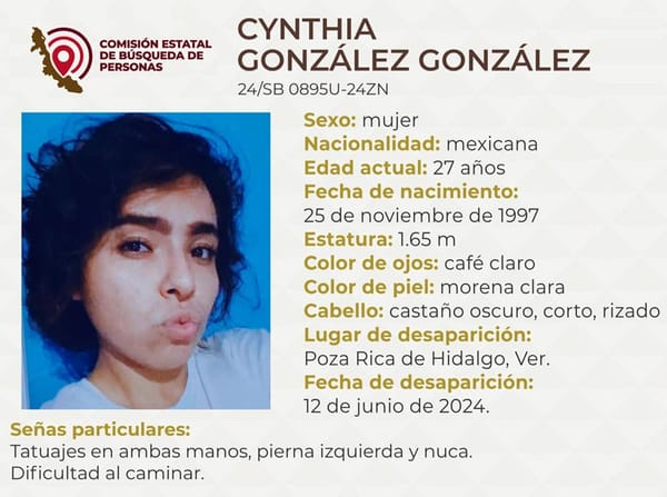 ¡CYNTHIA, ESTUDIANTE DE LA UV DESAPARECIÓ TRAS DENUNCIAR ACOSO POLICIACO HACE 8 MESES!
