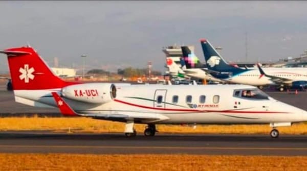 ¡AMBULANCIA AÉREA HIZO ESCALA AQUÍ! - ERA UN LEARJET 55