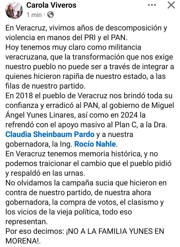 ¡SE ‘SUBEN’ CAROLA, ZEPETA Y DIPUTADOS LOCALES Y FEDERALES!