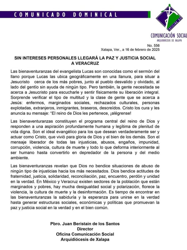 ¡HAY VIOLENCIA Y DESIGUALDAD! - *IGLESIA CLAMA POR SEGURIDAD