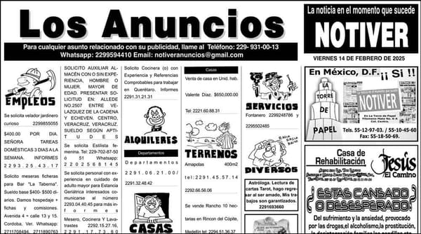 ...LOS ANUNCIOS, AVISOS Y DEMÁS! - VIERNES, 14 DE FEBRERO 2025