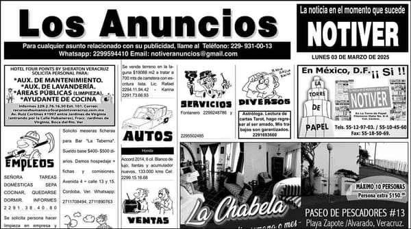 ...LOS ANUNCIOS, AVISOS Y DEMÁS! - LUNES, 3 DE MARZO 2025