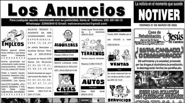 ...LOS ANUNCIOS, AVISOS Y DEMÁS! - VIERNES, 21 DE MARZO 2025