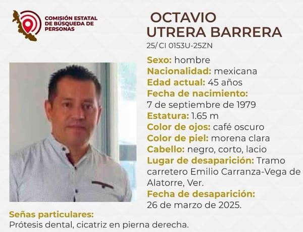 ¡BUSCAN A FUNCIONARIO DE LA SSP QUE DESAPARECIÓ EN UNA EMBOSCADA!