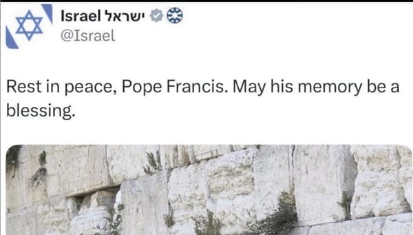 ¡EL GOBIERNO ISRAELÍ BORRA SUS CONDOLENCIAS AL PAPA FRANCISCO POR SU APOYO A PALESTINA!