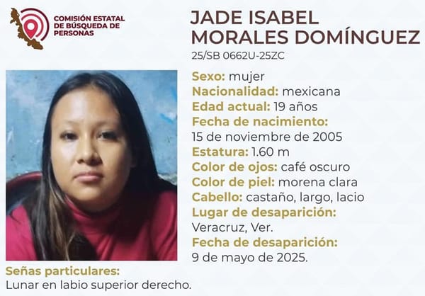 ¡LA JOVEN JADE ISABEL DESAPARECIÓ EN EL PUERTO DE VERACRUZ!