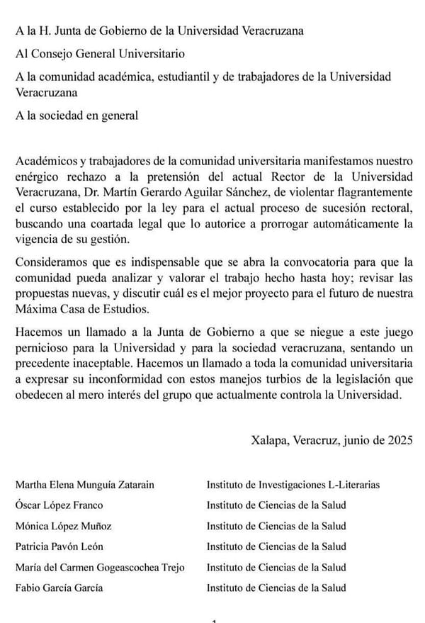 ¡SEGUNDA CARTA AL RECTOR!