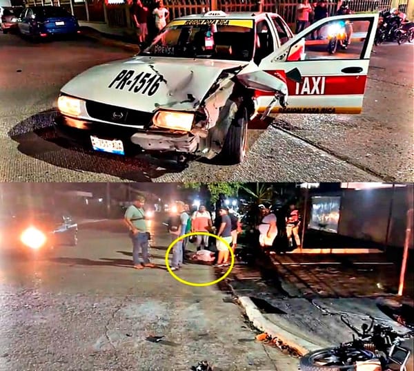 ¡TAXISTA ATROPELLA A ‘JINETE DE ACERO’!