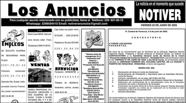...LOS ANUNCIOS, AVISOS Y DEMÁS! - VIERNES, 20 DE JUNIO 2025