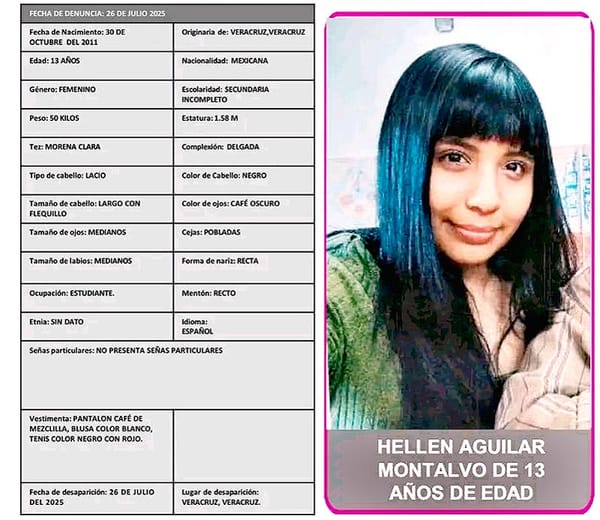 ¡DESAPARECIÓ HELLEN AGUILAR DE 13 AÑOS!