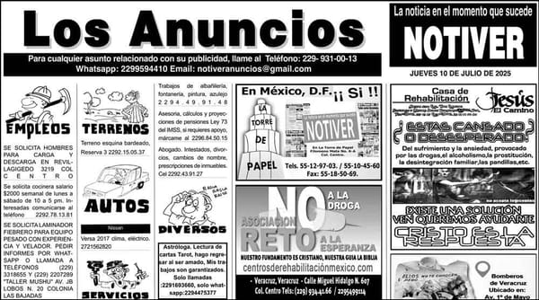 ...LOS ANUNCIOS, AVISOS Y DEMÁS! - JUEVES, 10 DE JULIO 2025