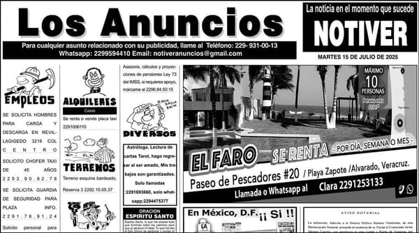 ...LOS ANUNCIOS, AVISOS Y DEMÁS! - MARTES, 15 DE JULIO 2025
