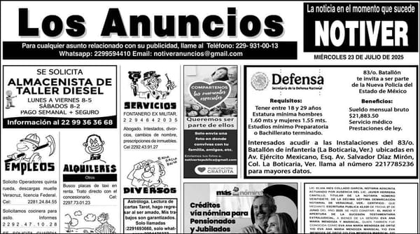 ...LOS ANUNCIOS, AVISOS Y DEMÁS! - MIÉRCOLES, 23 DE JULIO 2025