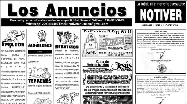 ...LOS ANUNCIOS, AVISOS Y DEMÁS! - VIERNES, 11 DE JULIO 2025