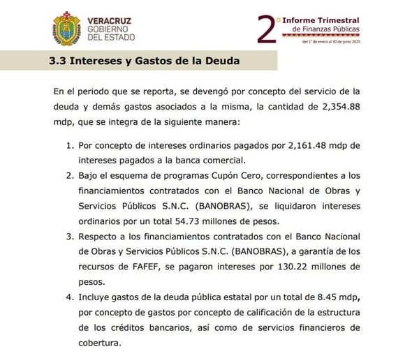 ¡PUROS INTERESES! - *Dos  mil 354.88 millones de pesos