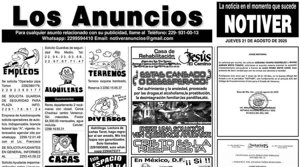 ...LOS ANUNCIOS, AVISOS Y DEMÁS! - JUEVES, 21 DE AGOSTO 2025