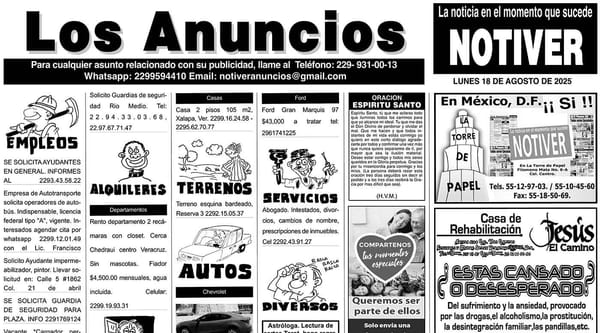 ...LOS ANUNCIOS, AVISOS Y DEMÁS! - LUNES, 18 DE AGOSTO 2025