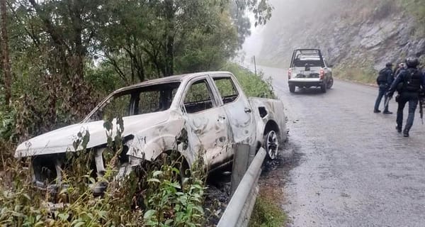 ¡LOCALIZAN CAMIONETA CALCINADA CON RESTOS HUMANOS!