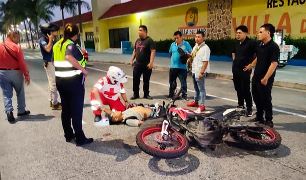 ¡MOTOCICLISTA DERRAPÓ FRENTE A VILLA DEL MAR!