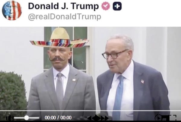 ¡TRUMP PUBLICÓ UN VIDEO PARA INSULTAR A DEMÓCRATAS EN EL QUE PUSO A UNO DE ELLOS UN SOMBRERO Y BIGOTE, CON UNA CANCIÓN DE MARIACHI DE FONDO!