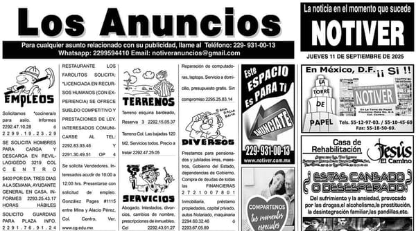 ...LOS ANUNCIOS, AVISOS Y DEMÁS! - JUEVES, 11 DE SEPTIEMBRE 2025