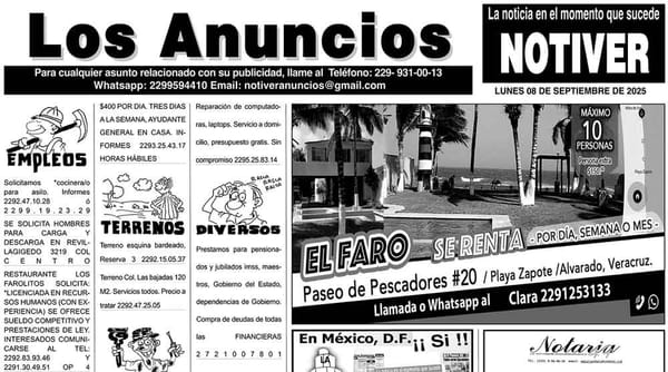 ...LOS ANUNCIOS, AVISOS Y DEMÁS! - LUNES, 8 DE SEPTIEMBRE 2025