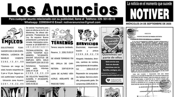 ...LOS ANUNCIOS, AVISOS Y DEMÁS! - MIÉRCOLES, 24 DE SEPTIEMBRE 2025