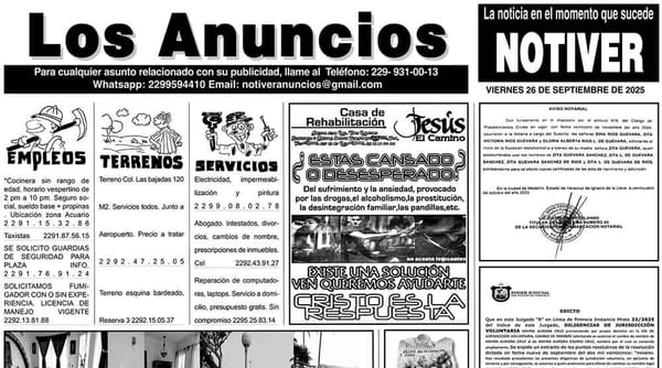 ...LOS ANUNCIOS, AVISOS Y DEMÁS! - VIERNES, 26 DE SEPTIEMBRE 2025