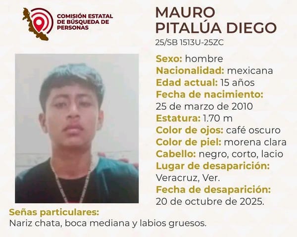 ¡DESAPARECIÓ MAURO PITALÚA DE 15 AÑOS!