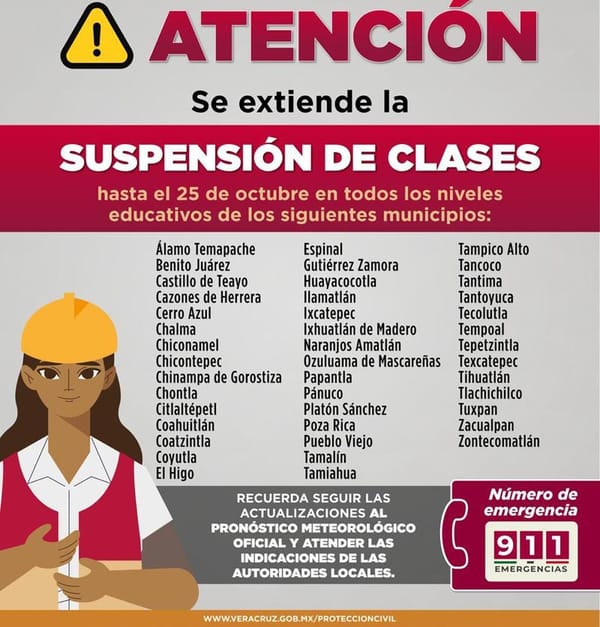 ¡SIN CLASES EN 43 MUNICIPIOS!