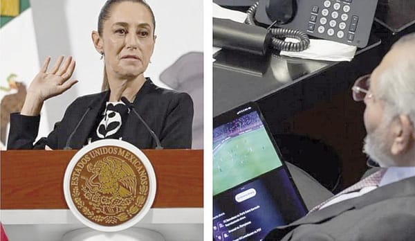 ¡ASÍ REACCIONÓ SHEINBAUM SOBRE ADÁN AUGUSTO VIENDO EL FUTBOL EN PLENA COMPARECENCIA!