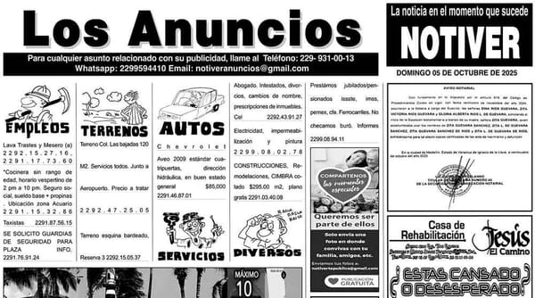 ...LOS ANUNCIOS, AVISOS Y DEMÁS! - DOMINGO, 5 DE OCTUBRE 2025
