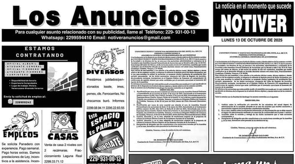 ...LOS ANUNCIOS, AVISOS Y DEMÁS! - LUNES, 13 DE OCTUBRE 2025