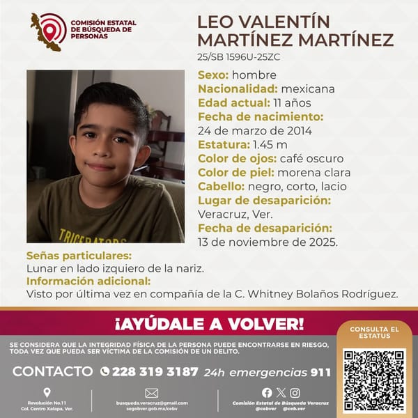 ¡LEO VALENTÍN MENOR DE 11 AÑOS DESAPARECIÓ!