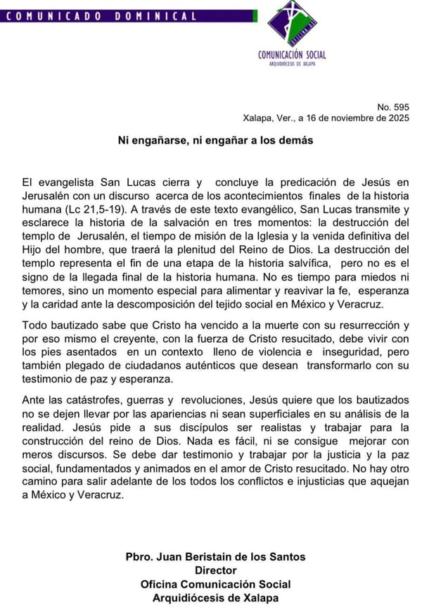 ¡PAZ Y JUSTICIA NO SE ALCANZAN CON “MEROS DISCURSOS”!