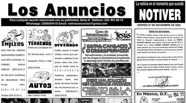 ...LOS ANUNCIOS, AVISOS Y DEMÁS! - VIERNES, 7 DE NOVIEMBRE 2025