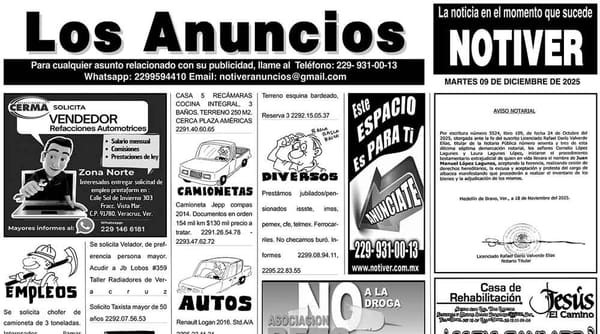 ...LOS ANUNCIOS, AVISOS Y DEMÁS! - MARTES, 9 DE DICIEMBRE 2025