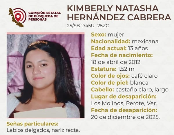 ¡DESAPARECIÓ MENOR DE 13 AÑOS EN PEROTE!