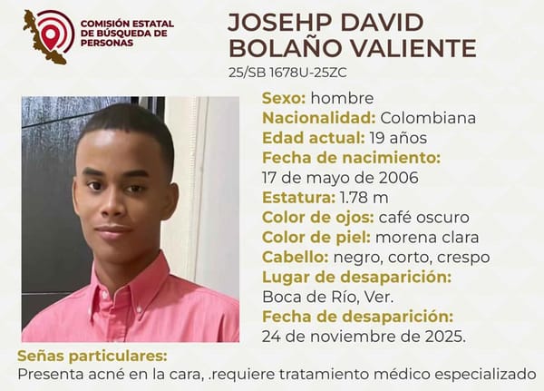 ¡VUELVE A DESAPARECER JOVEN COLOMBIANO!