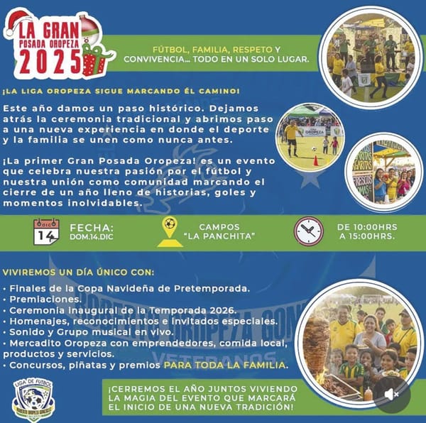 ¡LIGA OROPEZA TENDRÁ MEGA POSADA DE PREMIACIÓN!