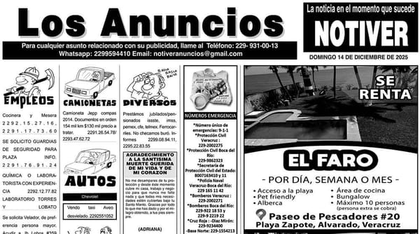 ...LOS ANUNCIOS, AVISOS Y DEMÁS! - DOMINGO, 14 DE DICIEMBRE 2025