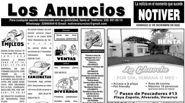 ...LOS ANUNCIOS, AVISOS Y DEMÁS! - DOMINGO, 21 DE DICIEMBRE 2025