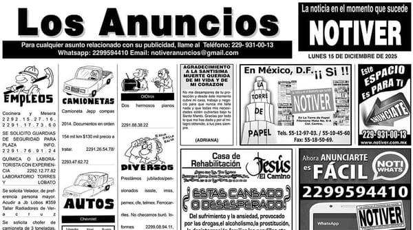 ...LOS ANUNCIOS, AVISOS Y DEMÁS! - LUNES, 15 DE DICIEMBRE 2025